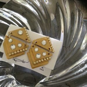 Glitter Art gold ribbed handmade earrings